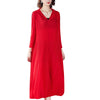 SuperAen Plus Size 2022 Spring Pleated Hooded Loose Solid A-LINE Casual Mid-Calf Dress for Women