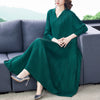 SuperAen Plus Size 2022 Spring Pleated Hooded Loose Solid A-LINE Casual Mid-Calf Dress for Women