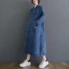 SuperAen Plus Size Spring Autumn Retro Loose Denim Dress for Women Hooded Full Casual Casual Top