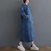 SuperAen Plus Size Spring Autumn Retro Loose Denim Dress for Women Hooded Full Casual Casual Top