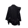 SuperAen Spring Korean Style Uffle Stitching Design Casual Black Jackets for Women Blazer