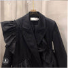 SuperAen Spring Korean Style Uffle Stitching Design Casual Black Jackets for Women Blazer
