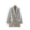 SuperAen Spring Style Solid Sequin Embroidery Notched Double Breasted Full Jacket Women Blazers