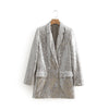 SuperAen Spring Style Solid Sequin Embroidery Notched Double Breasted Full Jacket Women Blazers