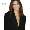 Supermodel Kaiagerbe Street Shoot The Same V-Neck Classic Black Suit 2023 Autumn All-Match Waist Double-Breasted Jacket