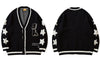 Sweater Coat Men Embroidery Star Knitted Cardigan Jumpers Sweaters 2023 Autumn Harajuku Casual Streetwear Sweater Jacket