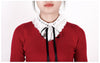 Sweater Decorative blouse Peterpan Detachable Collar Spring summer shirt  classic white false collar decorated black tie