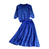 Sweater set skirt women's autumn and winter knit sweater coat high waist half-length large swing skirt western style suit