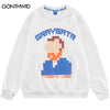 Sweatshirt Hoodies Harajuku Hip Hop Pixel Van Gogh Print Casual Crew Sweatshirts Streetwear 2023 Autumn Loose Sweatshirt