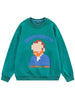 Sweatshirt Hoodies Harajuku Hip Hop Pixel Van Gogh Print Casual Crew Sweatshirts Streetwear 2023 Autumn Loose Sweatshirt