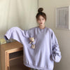 Sweatshirt Women Autumn Long Sleeve Pocket Cute Bear Blouse Top O Neck Oversized Sweatshirt
