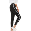 Contrast Trim Skinny Mid Waist Ankle Jeans Black Elastic Waist Stretchy Long Denim Pants Autumn Women Active Jeans