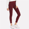 Pearl Beading Leggings 2022 Female Spring New Arrival Burgundy Woman Trousers Crop Plain Skinny Plain Leggings