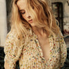 Sweet French Vintage Slim Woman Summer Sexy V-Neck Puff Sleeve Floral Mini Dress Female Elegant Dresses Ladies Casual Dress ML95