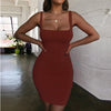 Sweet Rose red dress Mini Bodycon Women Summer   Dress Backless Sexy Wrap Neon sleeveless Dress jurk dames Club Party