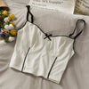 Sweet wind short cropped umbilical slim slimming inner wear small vest women 2022 spring and summer bow stitching ladies camisol