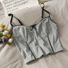 Sweet wind short cropped umbilical slim slimming inner wear small vest women 2022 spring and summer bow stitching ladies camisol
