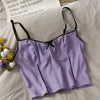 Sweet wind short cropped umbilical slim slimming inner wear small vest women 2022 spring and summer bow stitching ladies camisol