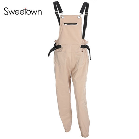 Casual Off Shoulder Strapless Jumpsuit Korean Style Long Jumpsuit Khaki Autumn 2022 Rompers Womens Jumpsuits Streetwear