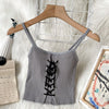 Syiwidii Bandage Camis Women Screw Thread Casual Top Short Knitted Solid White Tank Top Summer 2022 Fashion New Lace Up Clothing