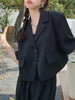 Syiwidii Crop Blazer Women Summer 2023 Short Sleeve Green Jacket Korean Short Tops Casual Office Ladies Black Blazer