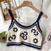 Syiwidii Embroidery Floral Screw Thread Camis Women Casual Sexy Crop Tops Knitted Tank Tops Summer 2022 Fashion New Clothing