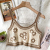 Syiwidii Embroidery Floral Screw Thread Camis Women Casual Sexy Crop Tops Knitted Tank Tops Summer 2022 Fashion New Clothing