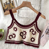 Syiwidii Embroidery Floral Screw Thread Camis Women Casual Sexy Crop Tops Knitted Tank Tops Summer 2022 Fashion New Clothing