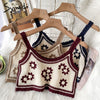 Syiwidii Embroidery Floral Screw Thread Camis Women Casual Sexy Crop Tops Knitted Tank Tops Summer 2022 Fashion New Clothing
