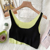 Syiwidii Fake 2 Pieces Screw Thread Camis Women Casual Sexy Patchwork Tops Knitted Tank Tops Summer 2022 Fashion New Clothing