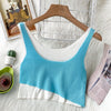 Syiwidii Fake 2 Pieces Screw Thread Camis Women Casual Sexy Patchwork Tops Knitted Tank Tops Summer 2022 Fashion New Clothing