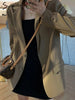 Syiwidii Khaki Blazer Women Jacket Casual Elegant Office Ladies Coats 2023 Korean Classic Single Breasted Blazers