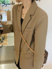Syiwidii Khaki Blazer Women Jacket Casual Elegant Office Ladies Coats 2023 Korean Classic Single Breasted Blazers