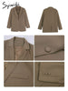 Syiwidii Khaki Blazer Women Jacket Casual Elegant Office Ladies Coats 2023 Korean Classic Single Breasted Blazers