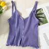 Syiwidii Knitted Button Up Camis Women V-Neck Screw Thread Edible Tree Fungus Casual Tank Tops Summer 2022 Fashion New Clothing