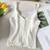 Syiwidii Knitted Button Up Camis Women V-Neck Screw Thread Edible Tree Fungus Casual Tank Tops Summer 2022 Fashion New Clothing