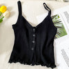Syiwidii Knitted Button Up Camis Women V-Neck Screw Thread Edible Tree Fungus Casual Tank Tops Summer 2022 Fashion New Clothing