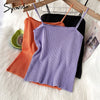 Syiwidii Knitted Camis Women Casual Sexy Tops Screw Thread Solid Black White Tank Tops Summer 2022 Fashion New Short Clothing