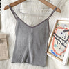 Syiwidii Knitted Camis Women V-Neck Screw Thread Tops Casual Sexy Solid White Tank Tops Summer 2022 Fashion New Short Clothing