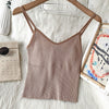 Syiwidii Knitted Camis Women V-Neck Screw Thread Tops Casual Sexy Solid White Tank Tops Summer 2022 Fashion New Short Clothing