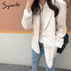 Syiwidii Milk White Blazer Women 2022 Summer Autumn Single Breasted Long Sleeve Jacket Office Ladies Black Blazers Female