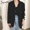 Syiwidii Milk White Blazer Women 2022 Summer Autumn Single Breasted Long Sleeve Jacket Office Ladies Black Blazers Female