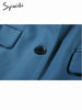 Syiwidii Oversized Blue Blazer Women Autumn 2023 Chic Jacket Notched Collar Long Sleeve Office Ladies Outerwear Stylish Coats
