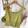 Syiwidii Screw Thread Camis Women Casual Sexy Crop Tops Knitted Solid Black Green Tank Tops Summer 2022 Fashion Short Clothing