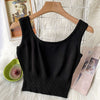 Syiwidii Screw Thread Camis Women Casual Sexy Crop Tops Knitted Solid Black Green Tank Tops Summer 2022 Fashion Short Clothing