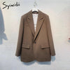 Syiwidii Suit Blazer Women 2023 Spring Black Jacket Elegant Office Lady Long Sleeve Coats Button Up Notched Outwear
