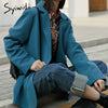 Syiwidii Suit Blazers Women 2023 Fall Winter Office Lady Jacket Long Sleeve Notched Blue Black Coats Single Breasted Outwear