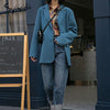 Syiwidii Suit Blazers Women 2023 Fall Winter Office Lady Jacket Long Sleeve Notched Blue Black Coats Single Breasted Outwear
