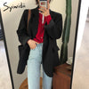 Syiwidii Suit Jacket White Blazers for Women Long Sleeve Oversized Coat 2022 Loose Green Blazer Jacket Office Ladies Black Tops