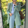 Syiwidii Suit Jacket White Blazers for Women Long Sleeve Oversized Coat 2022 Loose Green Blazer Jacket Office Ladies Black Tops